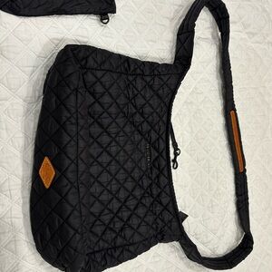 MZ Wallace quilted black shoulder bag with removable pouch